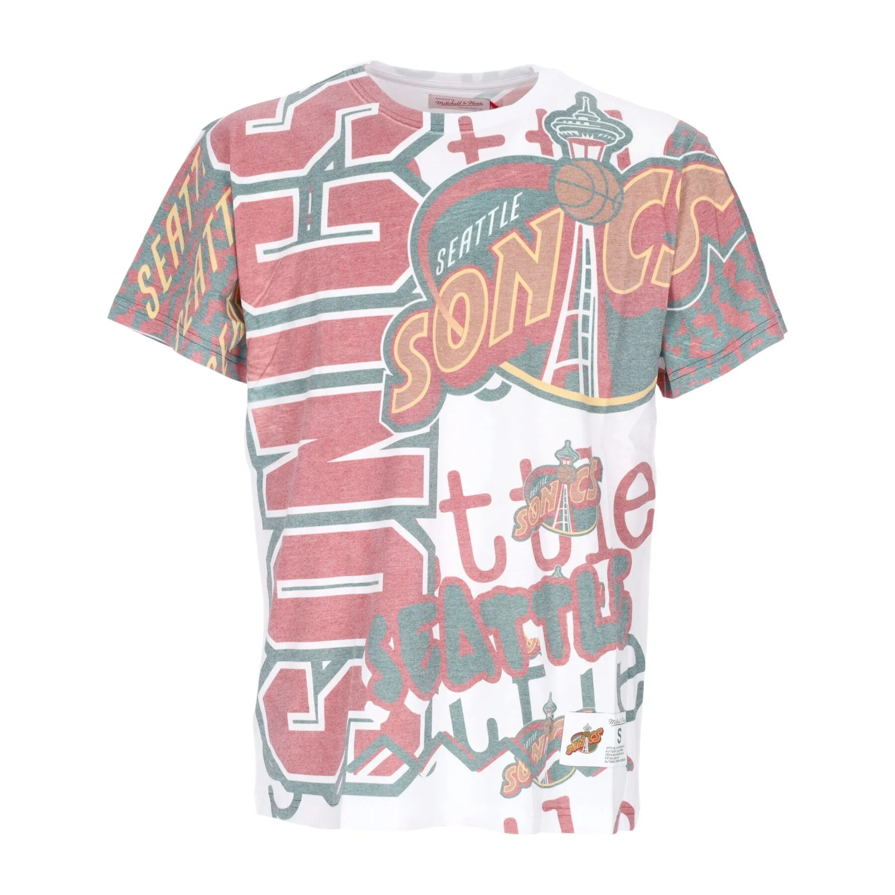 Maglietta Uomo Nba Jumbotron 2.0 Sublimated Tee Hardwood Classics Seasup White/original Team Colors
