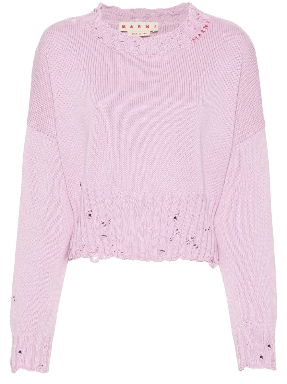 Maglione con effetto vissuto in rosa - donna