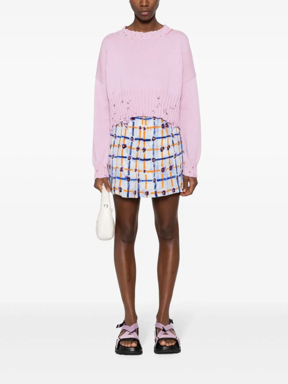 Maglione con effetto vissuto in rosa - donna