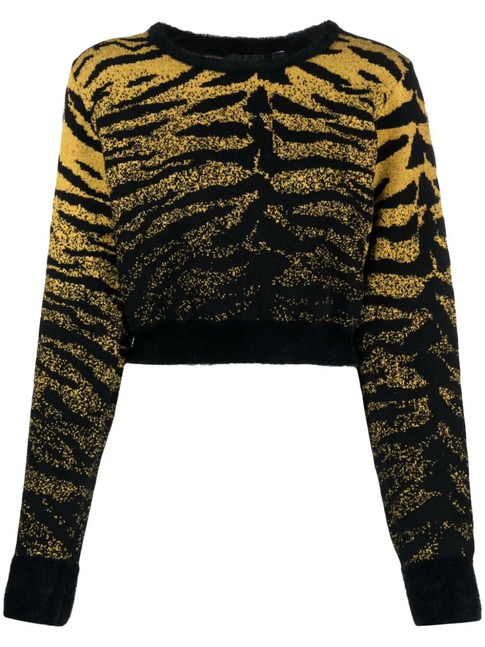 Maglione crop in nero e giallo - donna