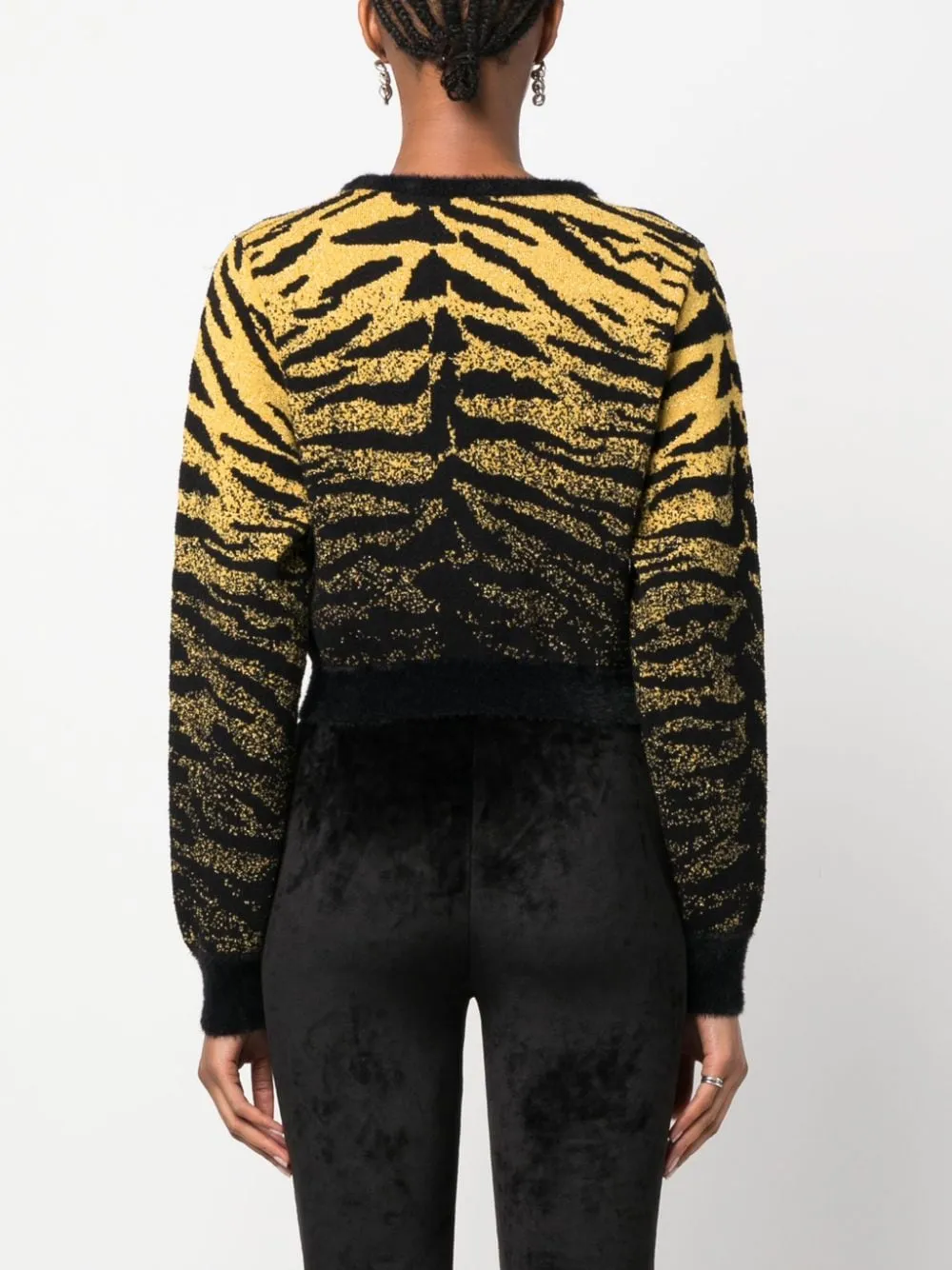 Maglione crop in nero e giallo - donna