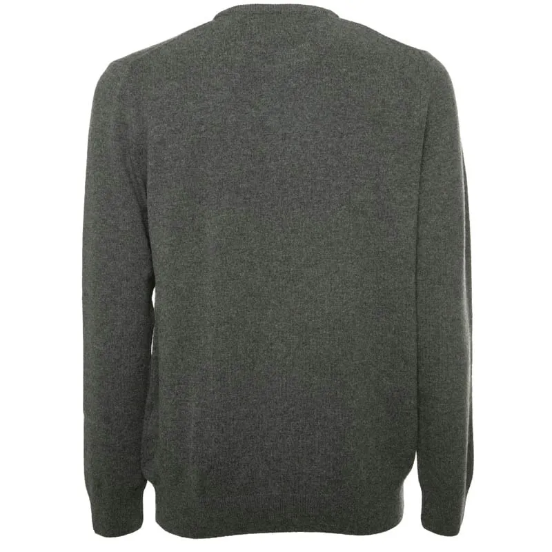 Maglione grigio in lana con pony 