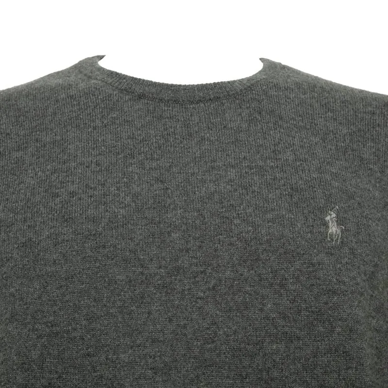 Maglione grigio in lana con pony 
