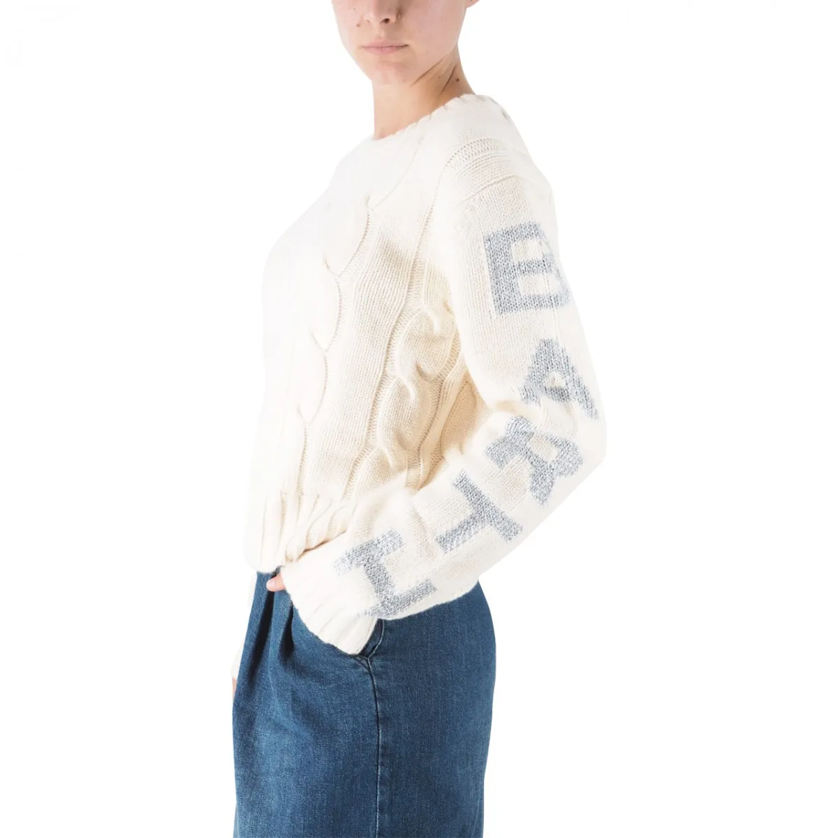 Maglione Intrecciato Malmo Con Stampa St. Barth