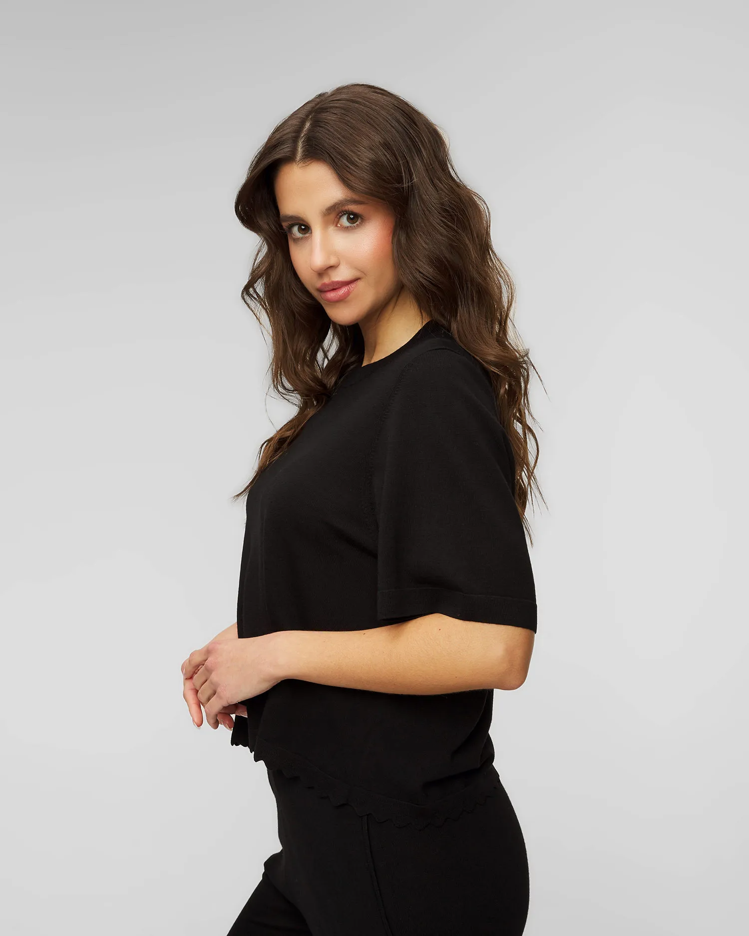 Maglione nero di lana da donna Allude 64052-490