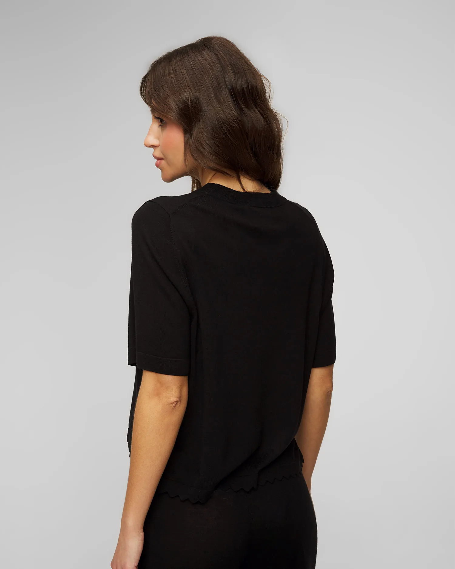 Maglione nero di lana da donna Allude 64052-490