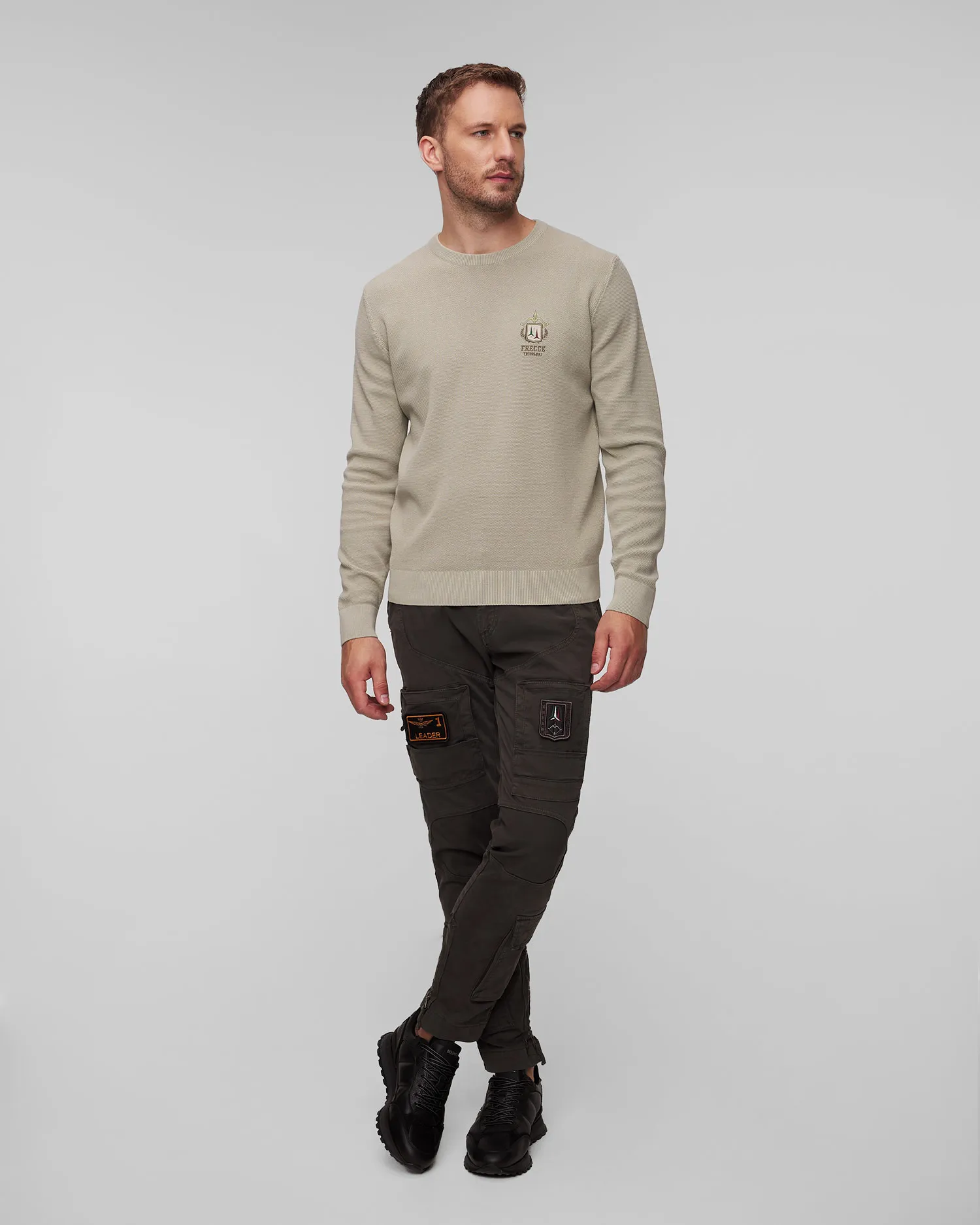 Maglione verde da uomo Aeronautica Militare 242MA1526L463-7288