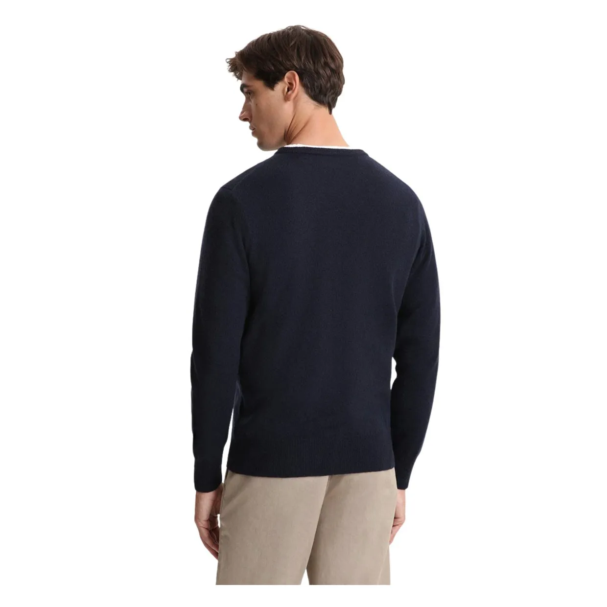Maglione Woolrich Girocollo Super Geelong Blu Melton