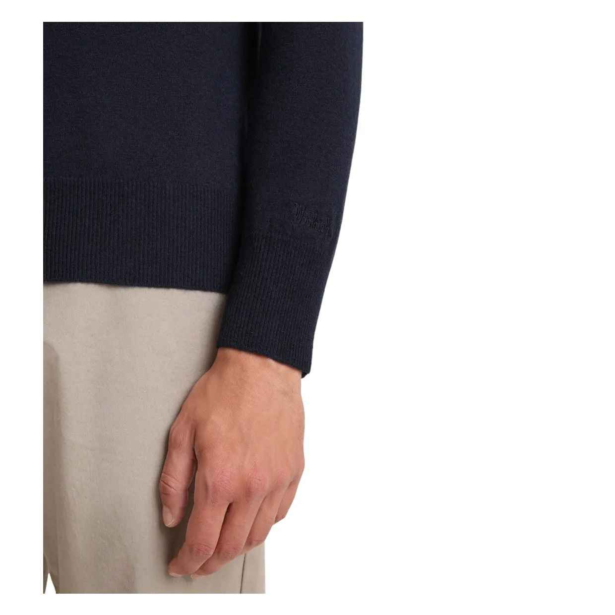 Maglione Woolrich Girocollo Super Geelong Blu Melton