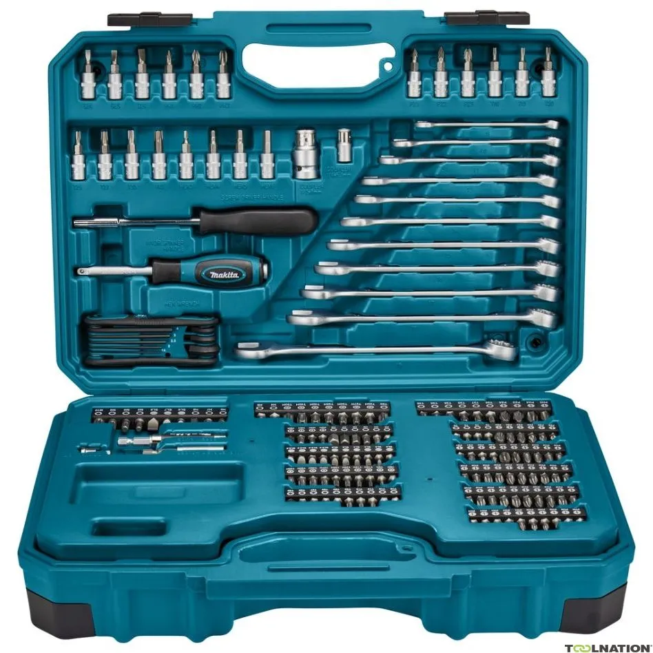 Makita Accessori E-10883 Set di utensili manuali da 221 pezzi in valigetta