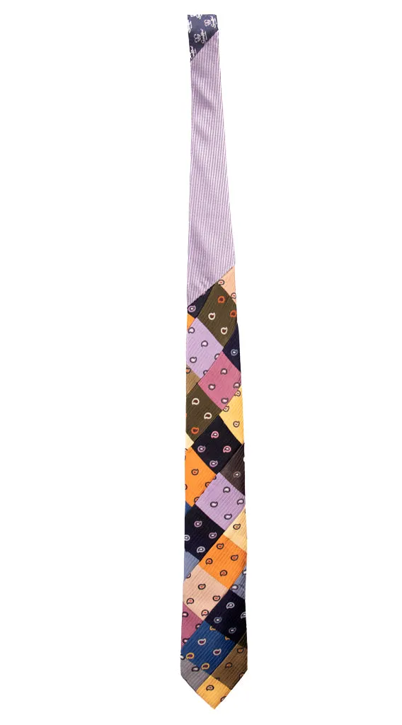 Man Mosaic Patchwork Silk Tie Multicolor Paisley PM651