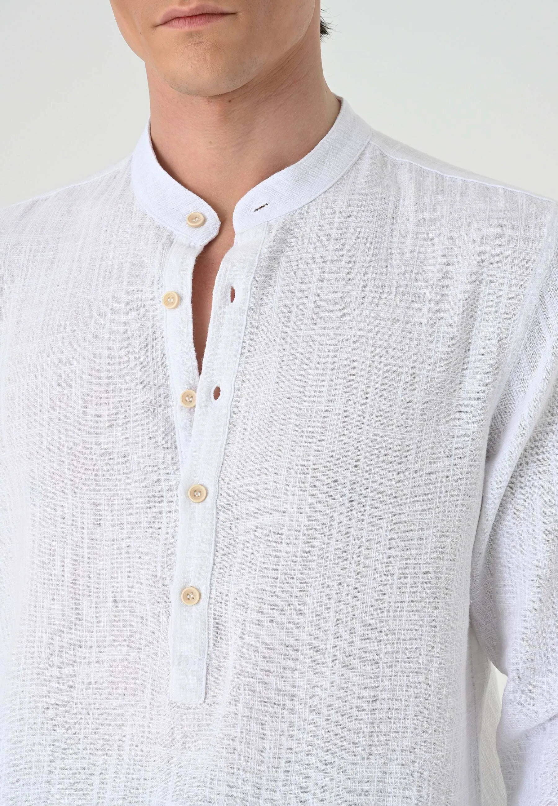 MANDARIN COLLAR LONG SLEEVE   - Camicia