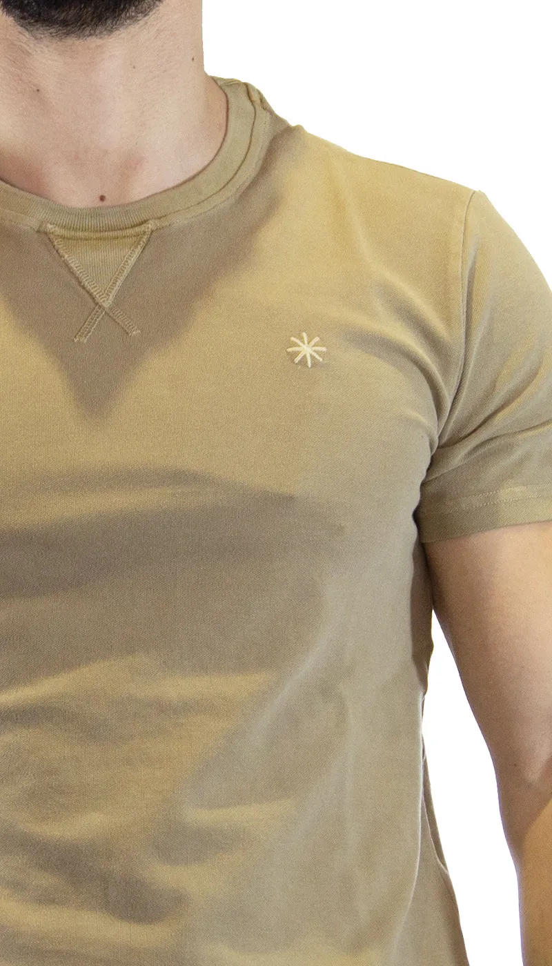 Manuel Ritz T-shirt beige in piquet tinto capo. 3032M561T_213304