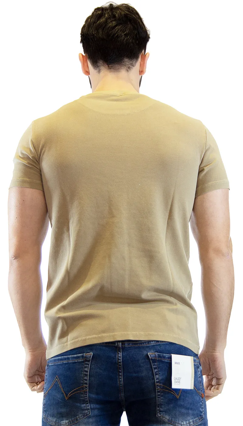 Manuel Ritz T-shirt beige in piquet tinto capo. 3032M561T_213304