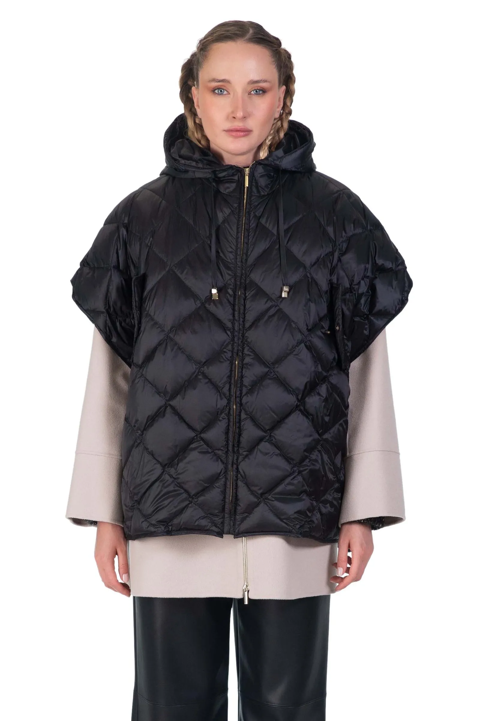 MAX MARA THE CUBE mantella con cappuccio in tela antigoccia TREMAN