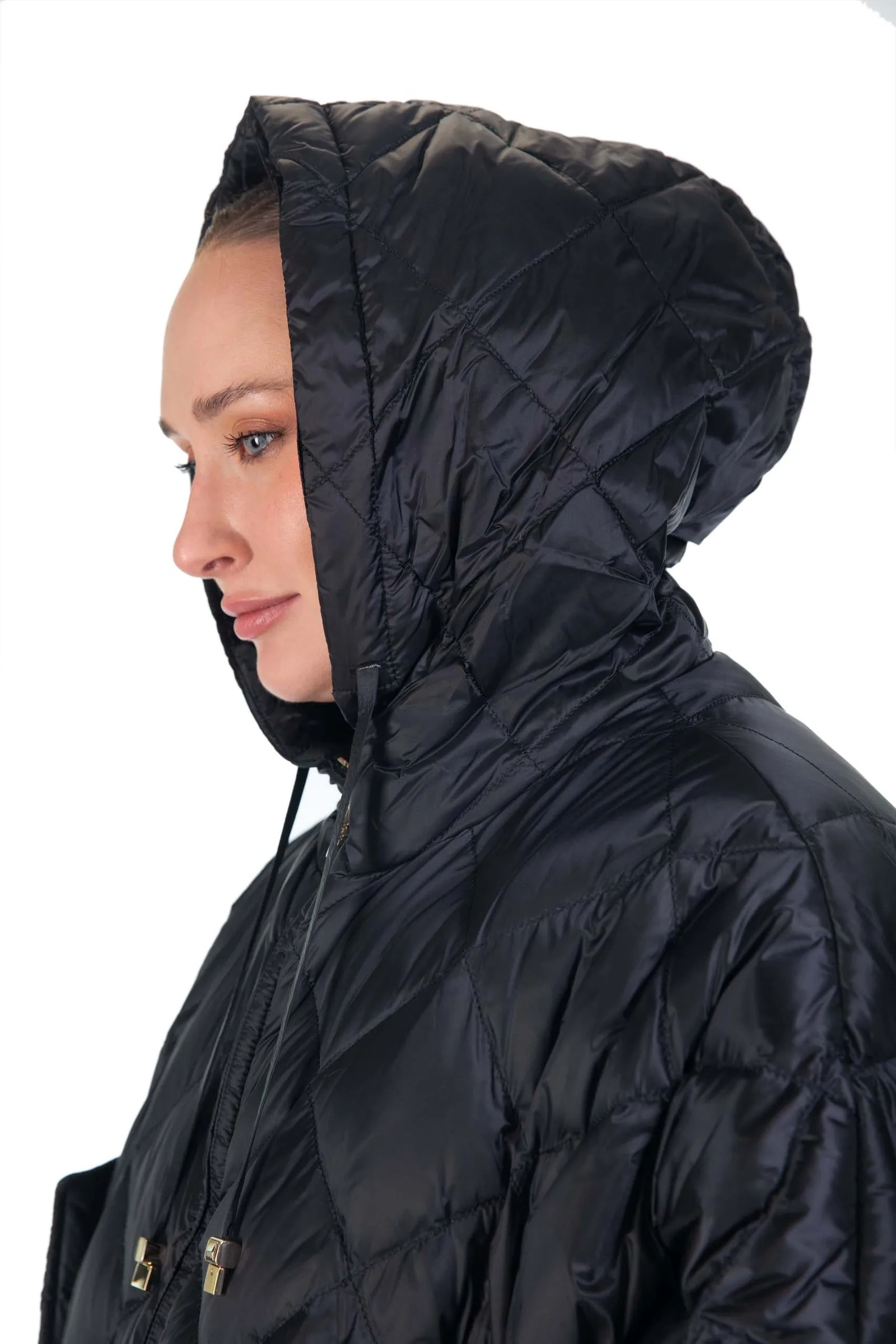 MAX MARA THE CUBE mantella con cappuccio in tela antigoccia TREMAN