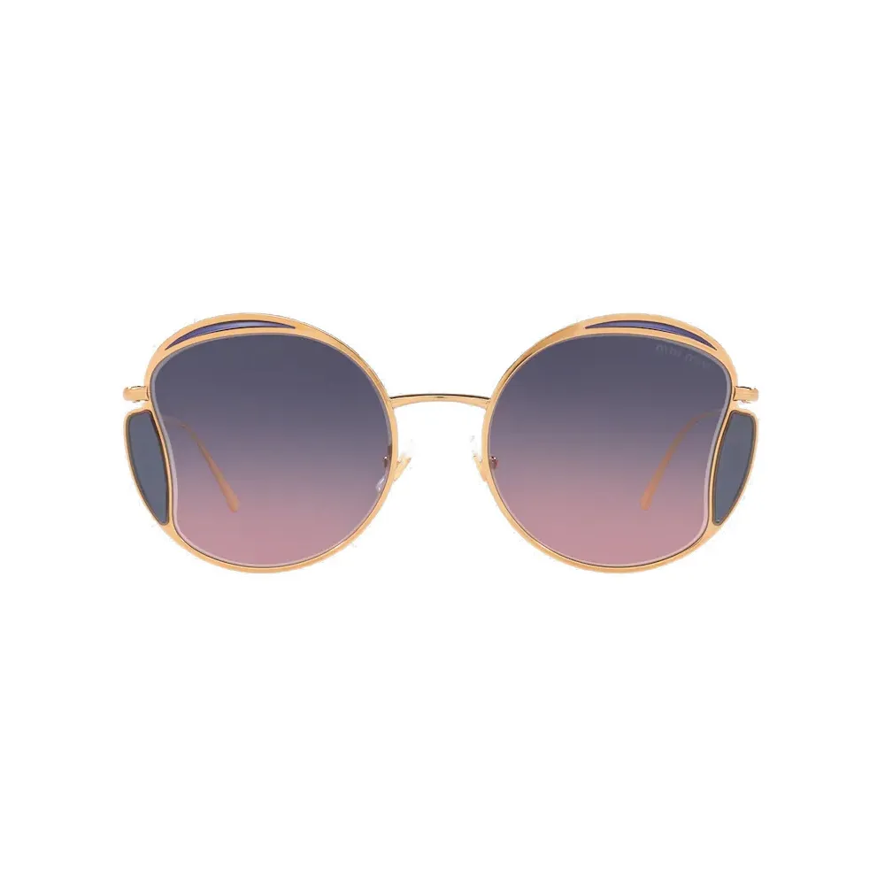 Miu Miu - Occhiali Miu Miu Eyewear Collection - Rotondi - Ottone Blu - Occhiali da Sole - Miu Miu Eyewear