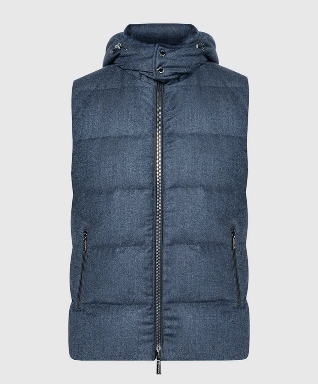 MooRER Piumino blu Fire-FF realizzato in lana FIREFF