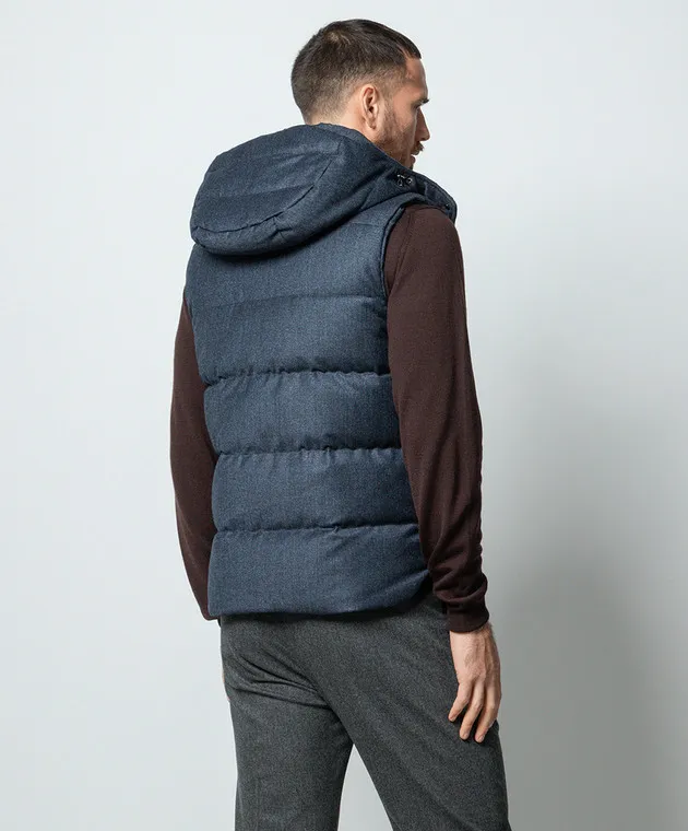 MooRER Piumino blu Fire-FF realizzato in lana FIREFF