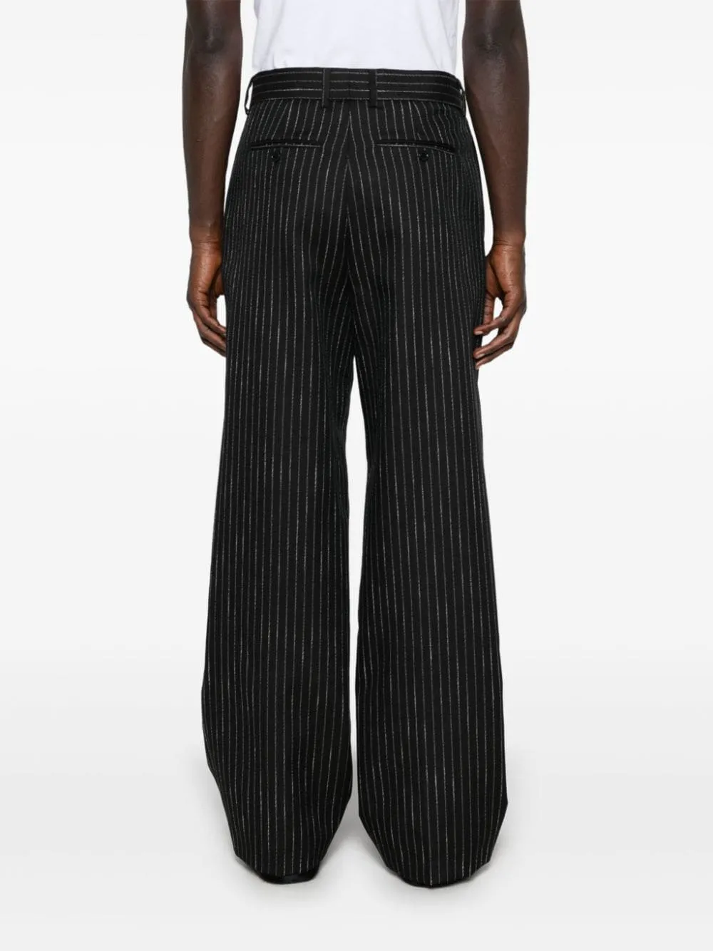 Msgm Pantalone Nero Uomo Gessato