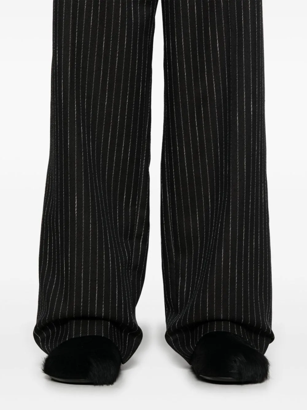 Msgm Pantalone Nero Uomo Gessato
