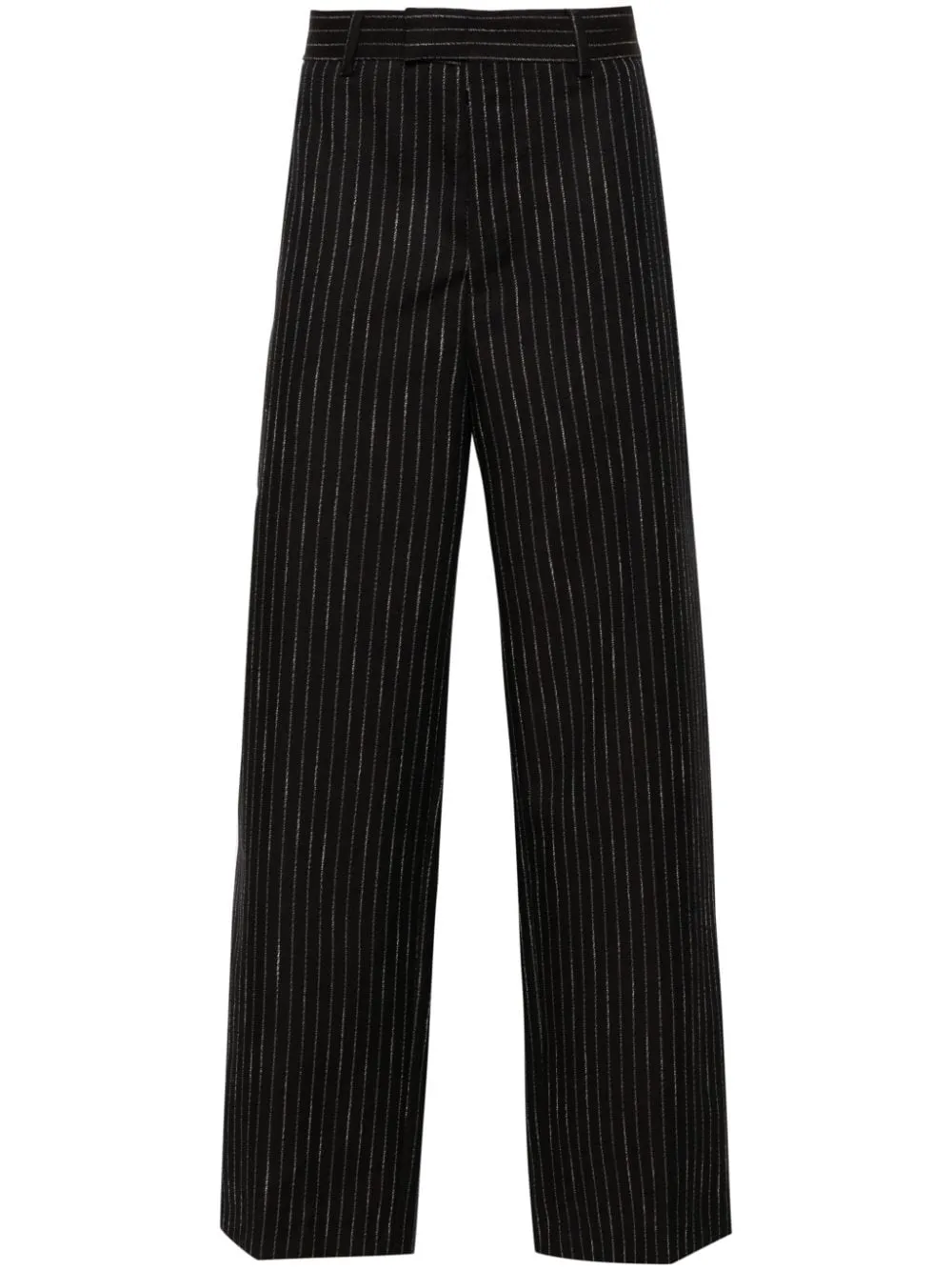 Msgm Pantalone Nero Uomo Gessato