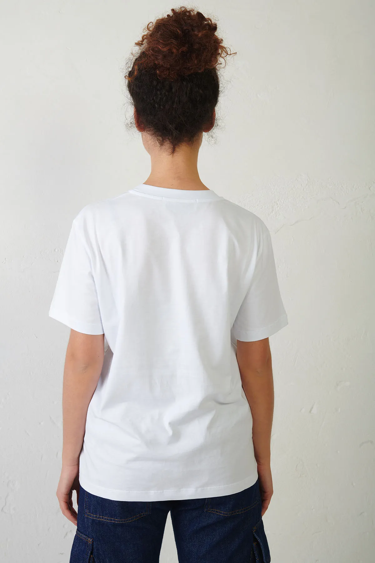MSGM T-shirt girocollo con logo in corsivo multicolore