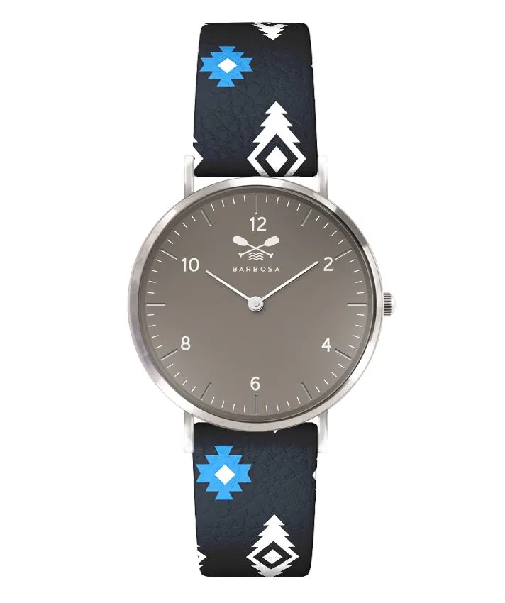 OROLOGIO GRIGIO dm. 36,5 PELLE STAMPA TRIBAL
