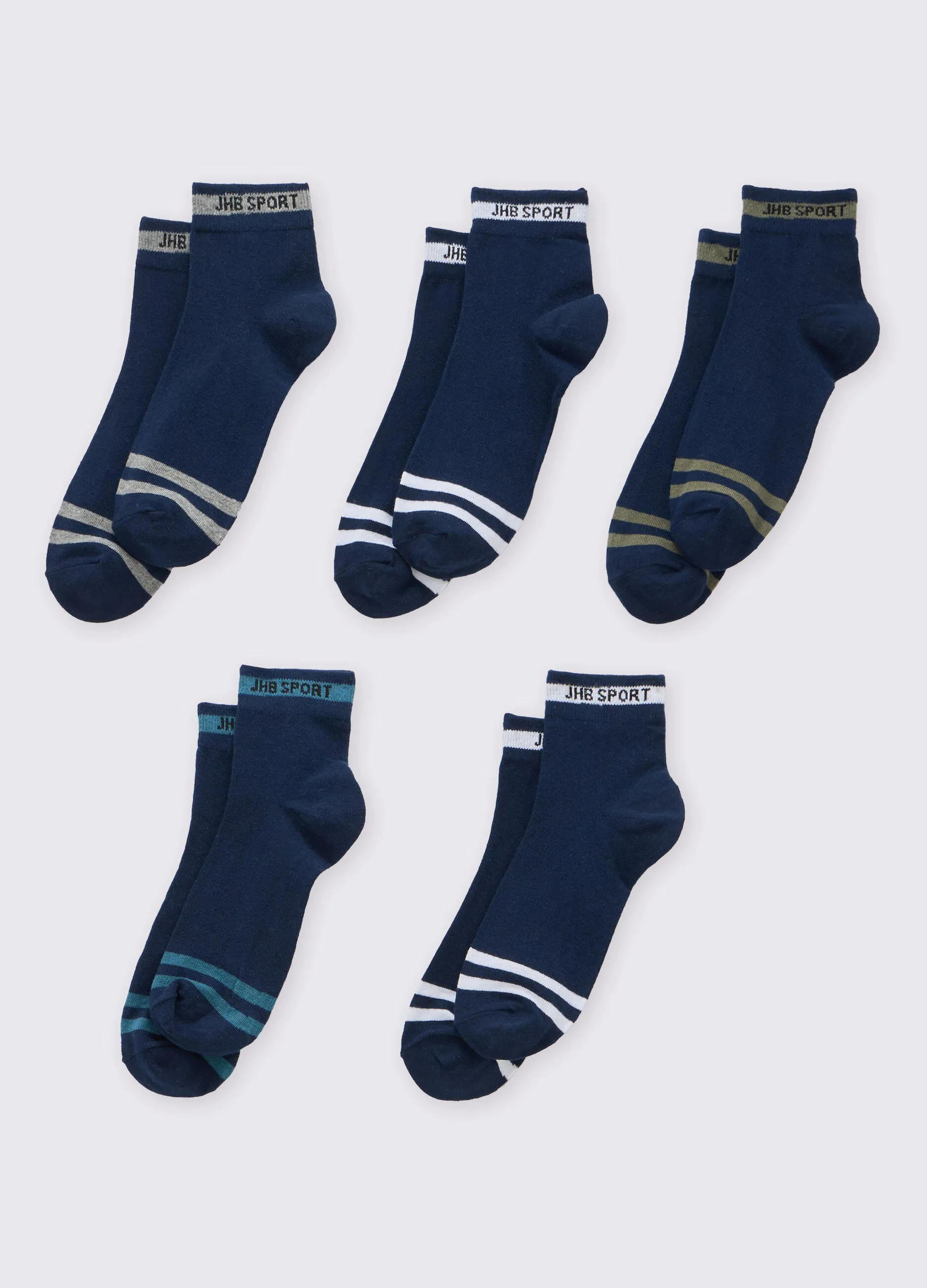 Pack 5 calze sportive in cotone stretch uomo