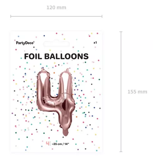 Palloncino numero 4 rosa oro 35 cm
