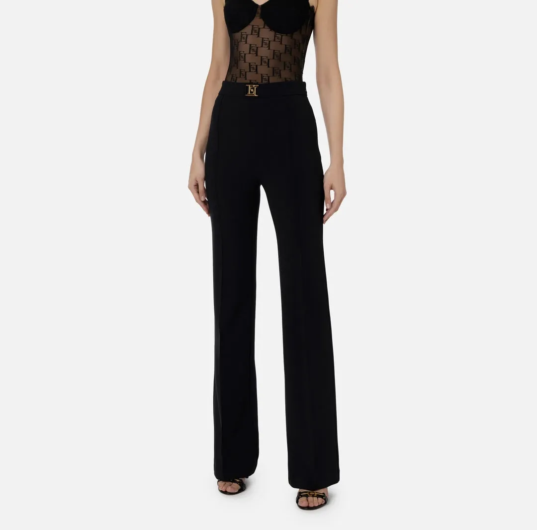 Pantalone palazzo in crêpe stretch Elisabetta Franchi PAT1541E2