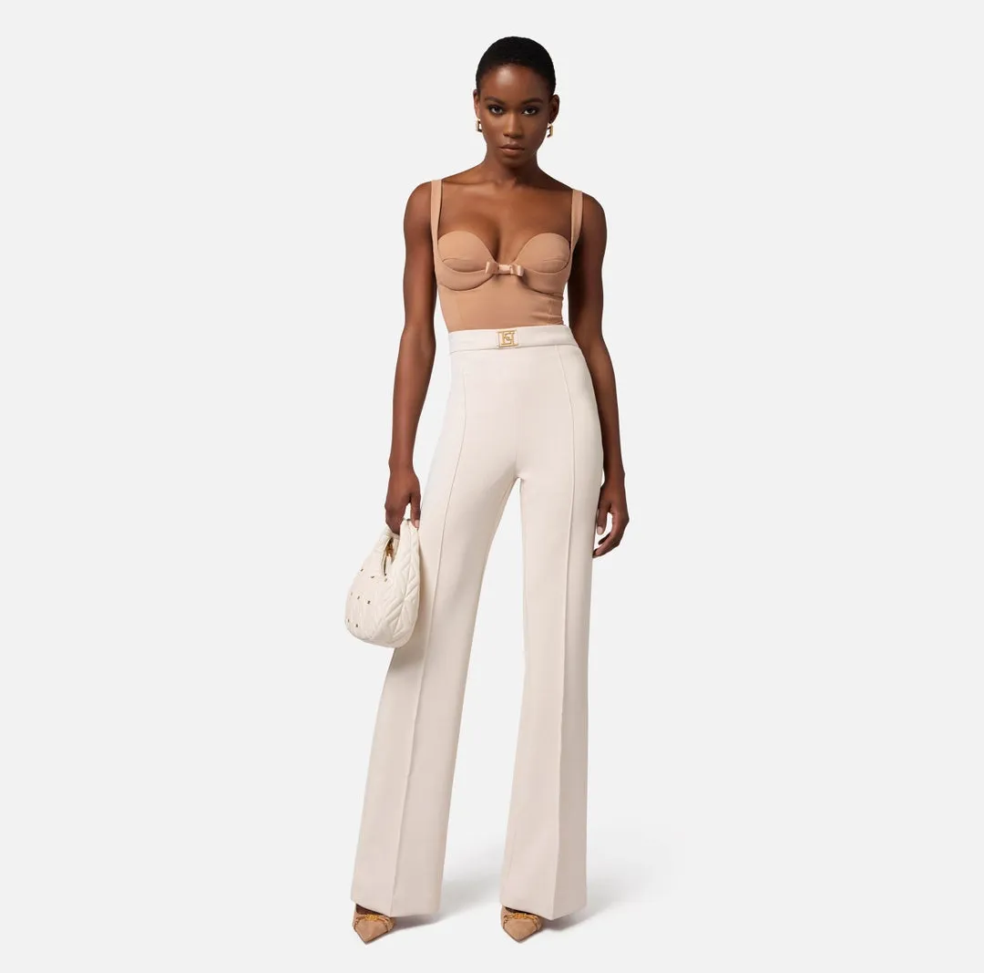 Pantalone palazzo in crêpe stretch Elisabetta Franchi PAT1541E2
