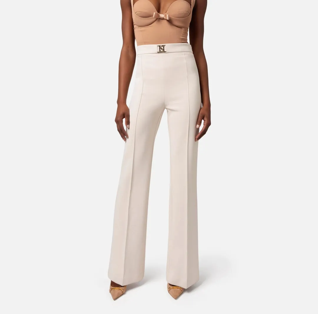 Pantalone palazzo in crêpe stretch Elisabetta Franchi PAT1541E2