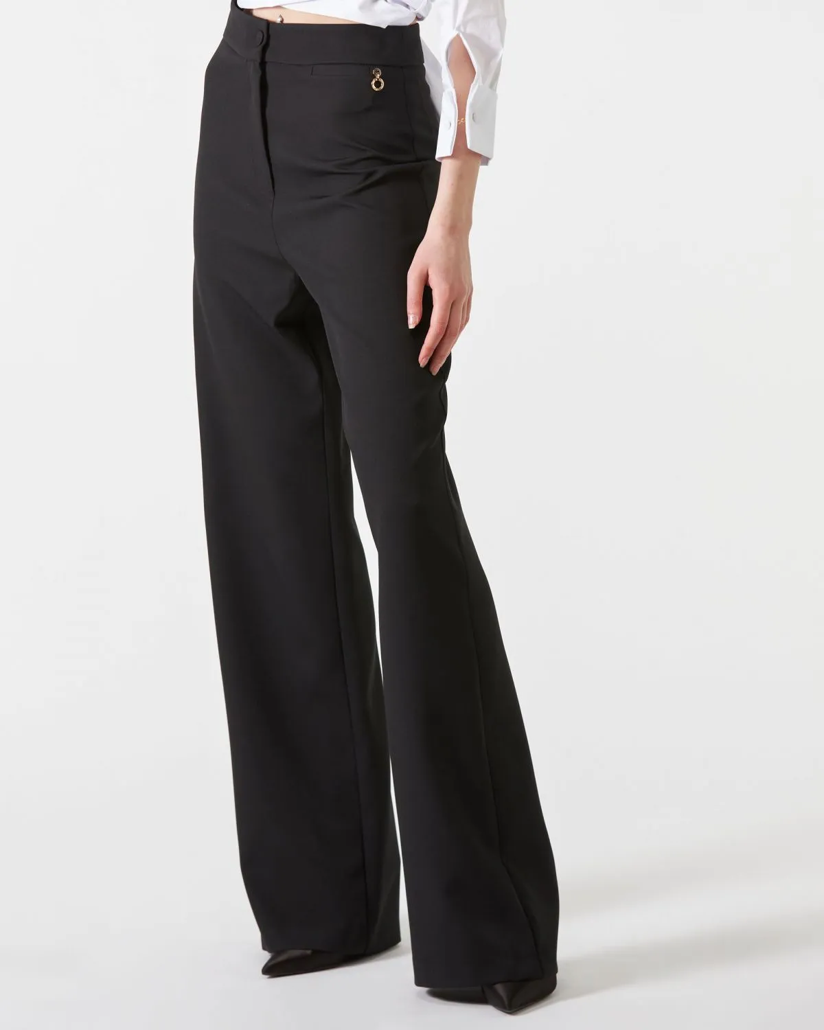 Pantalone Sui Relish vita alta a palazzo di colore nero