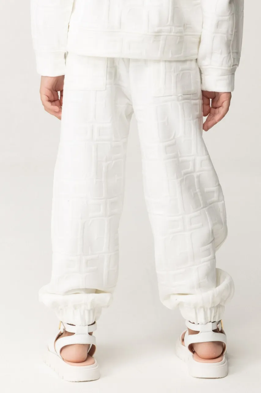 Pantaloni embossed LIGHT CREAM