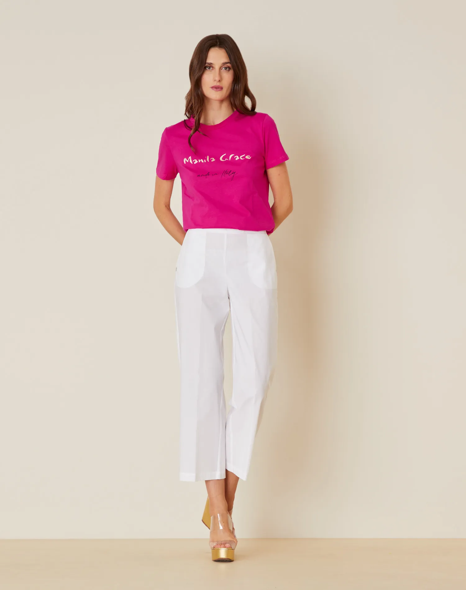  PANTALONI IN POPELINE DI COTONE