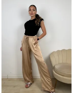 PANTALONI RASO MORBIDI BEIGE