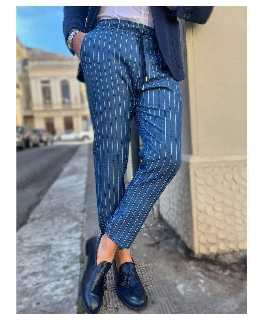 Pantaloni uomo con laccio, Paul Miranda - Pantalaccio gessato