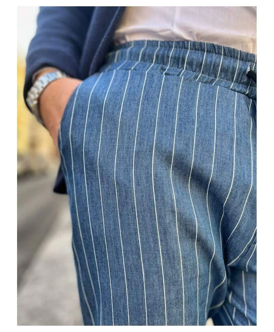 Pantaloni uomo con laccio, Paul Miranda - Pantalaccio gessato