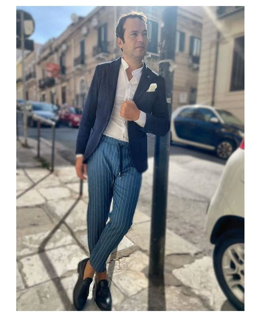 Pantaloni uomo con laccio, Paul Miranda - Pantalaccio gessato