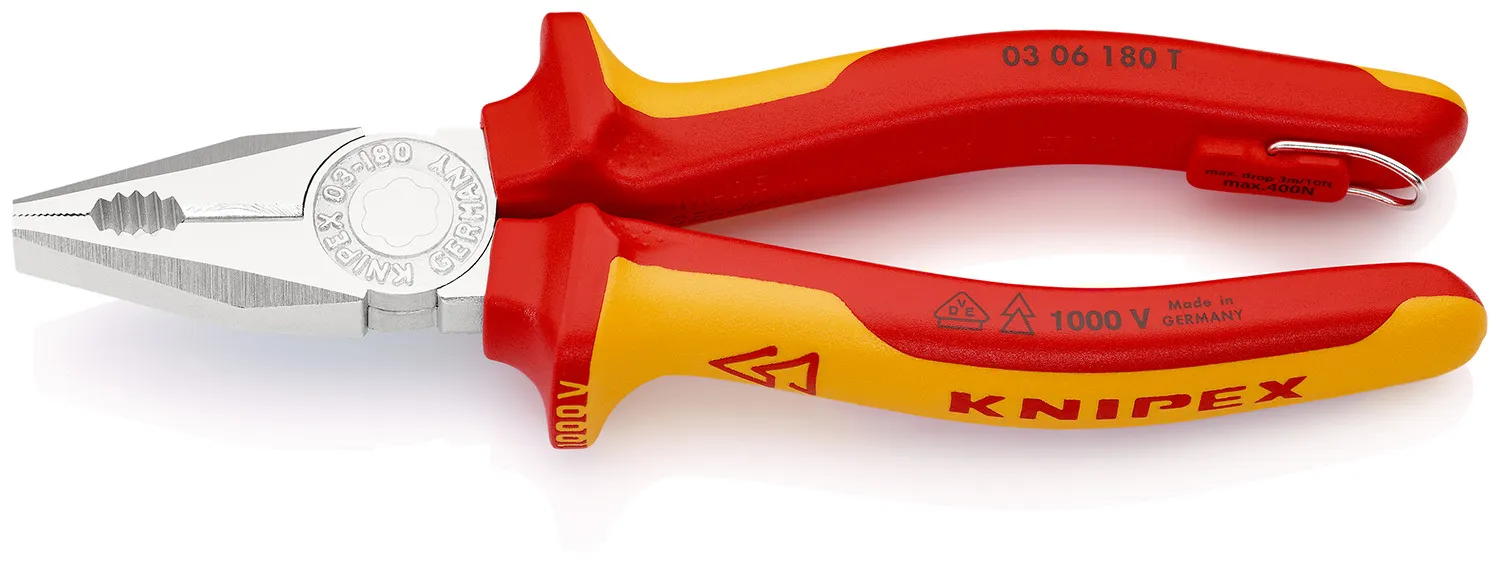 Pinze combinate Knipex in Acciaio speciale per utensili di qualità, lungh. 180 mm Ad angolo retto