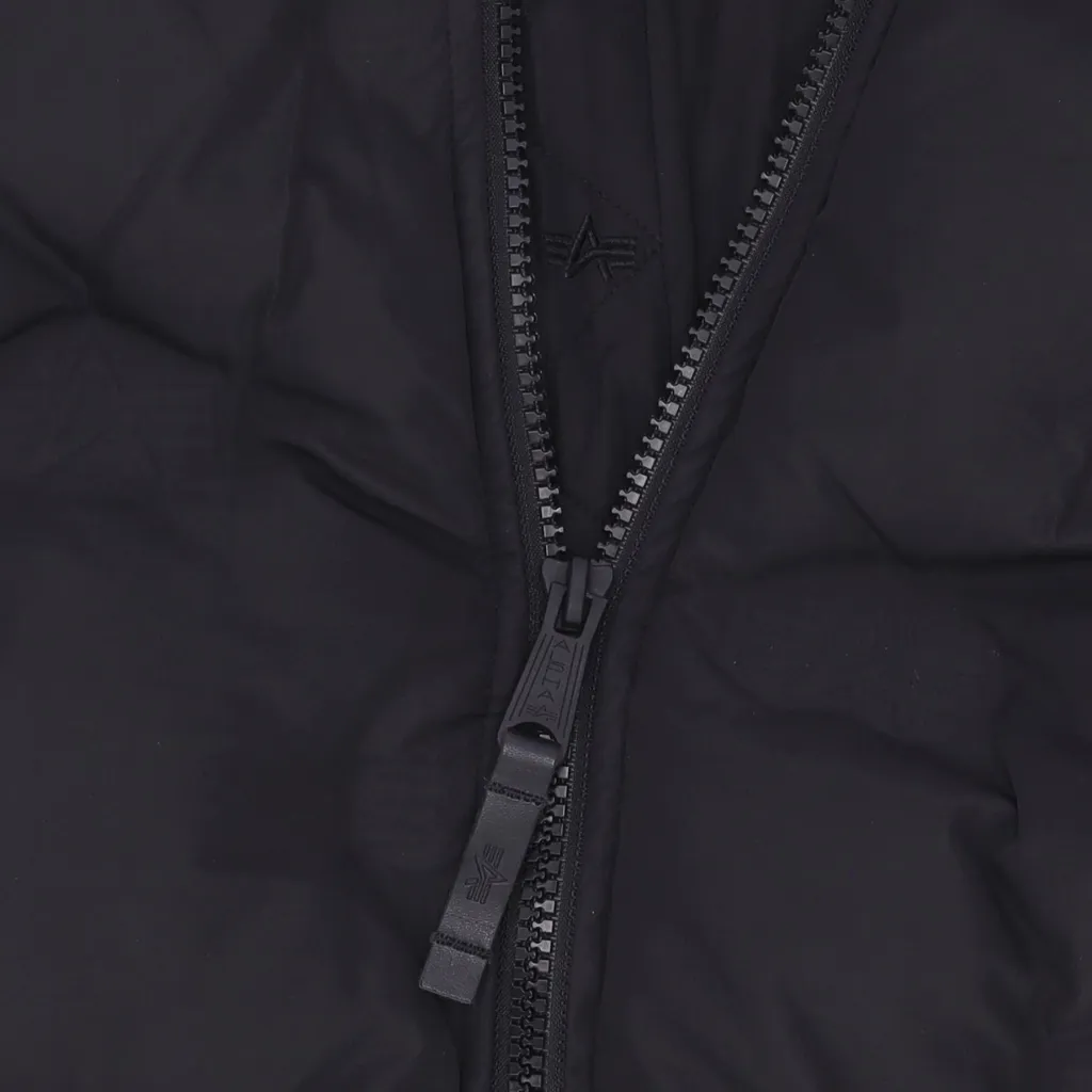 piumino uomo hooded logo puffer BLACK