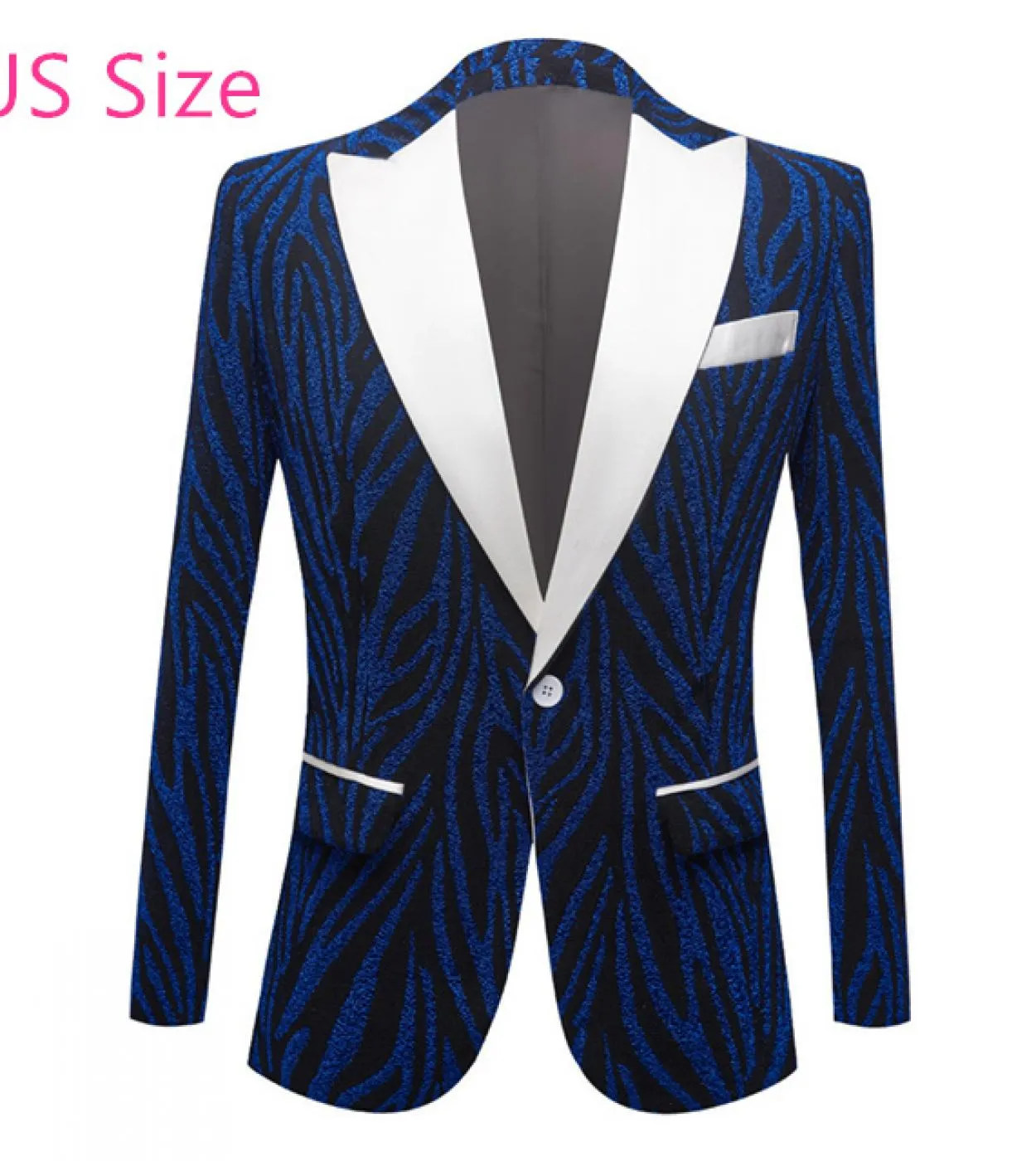 Plyesxale Us Size Fashion Blazer a righe per uomo Elegante uomo Cantante Stage Blazer Giacca blu verde Terno Masculino