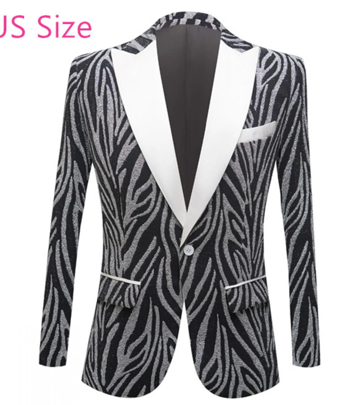 Plyesxale Us Size Fashion Blazer a righe per uomo Elegante uomo Cantante Stage Blazer Giacca blu verde Terno Masculino