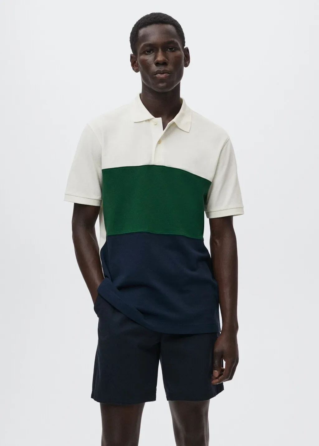 Polo piqué color block