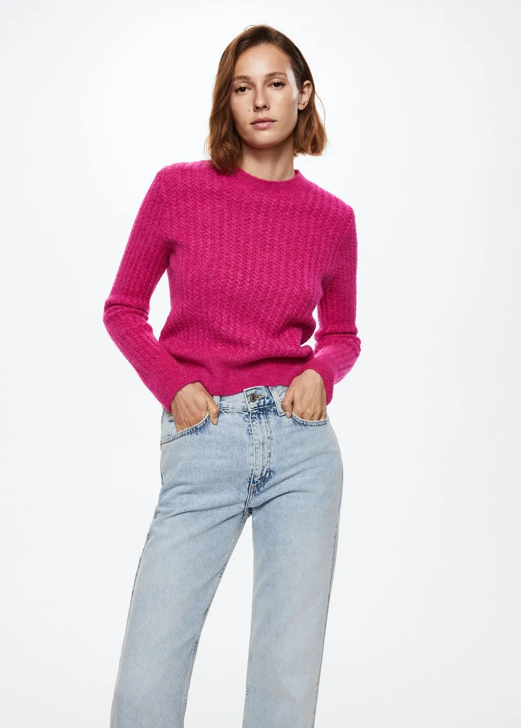 Pullover maglia intrecciato