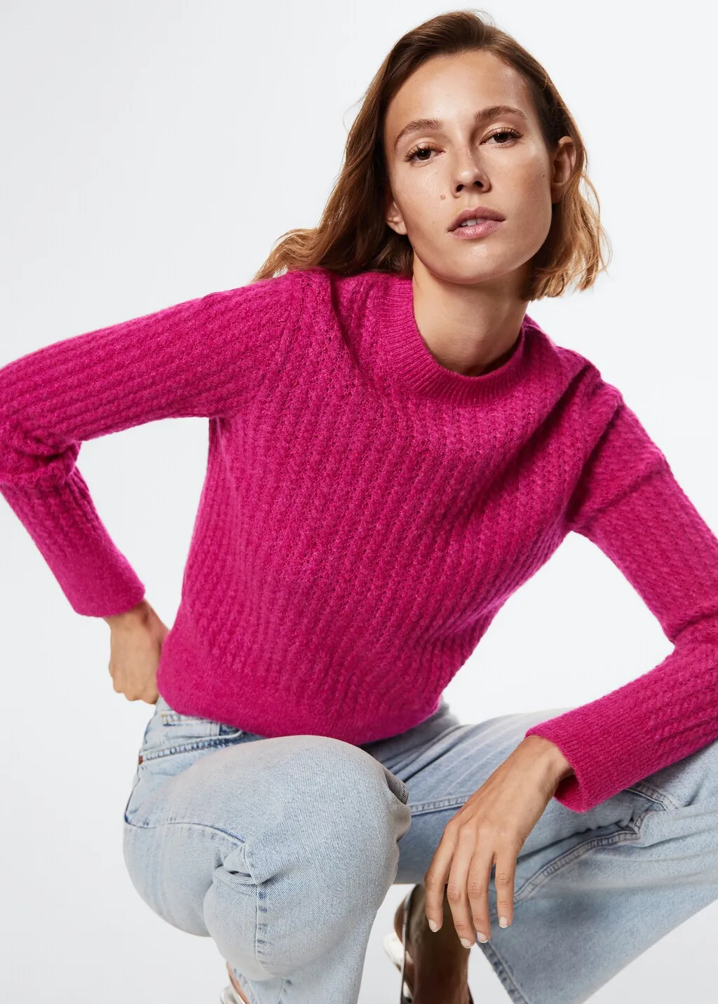 Pullover maglia intrecciato