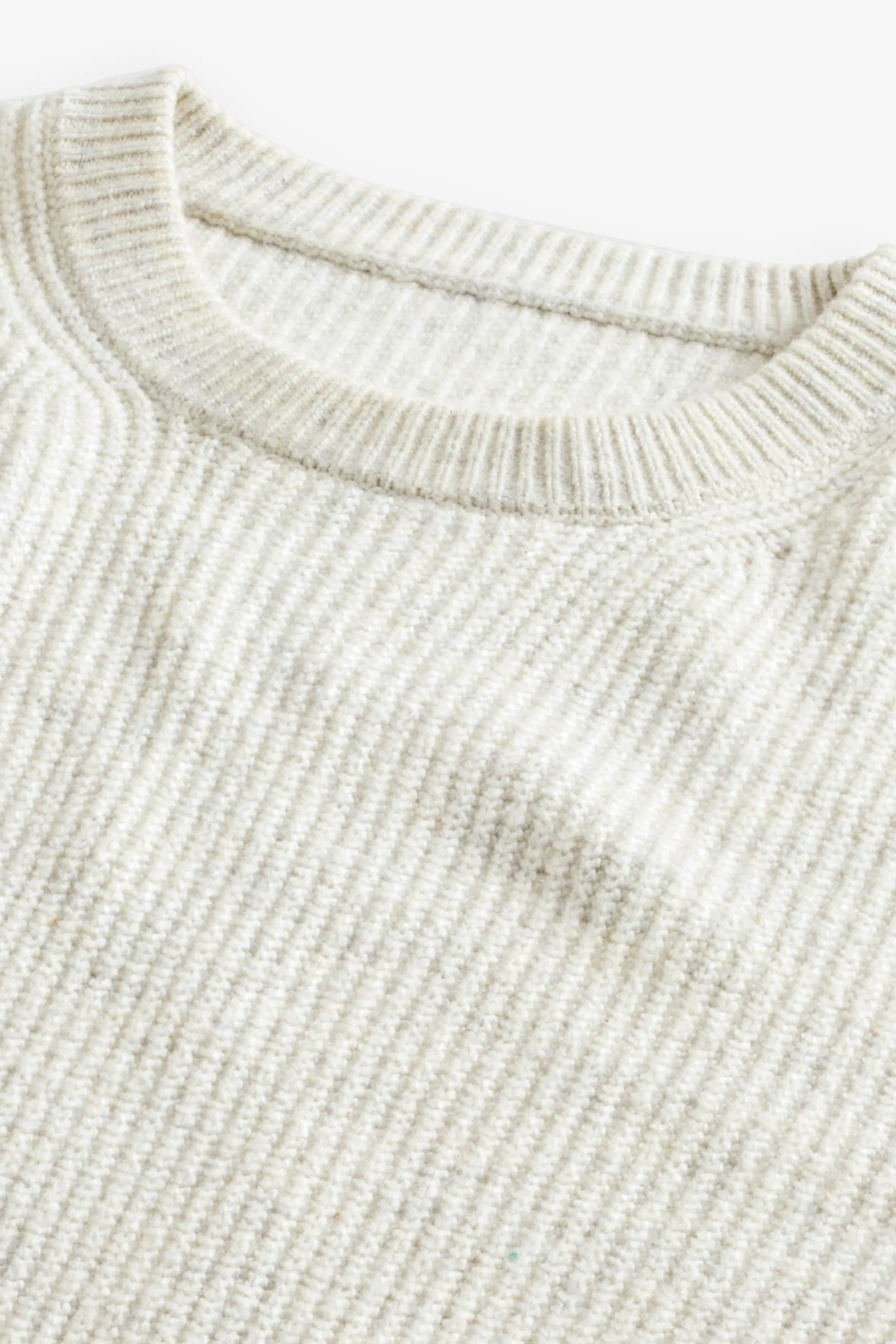Regular - Vestibilità Girocollo Maglione Lavorato A Maglia    