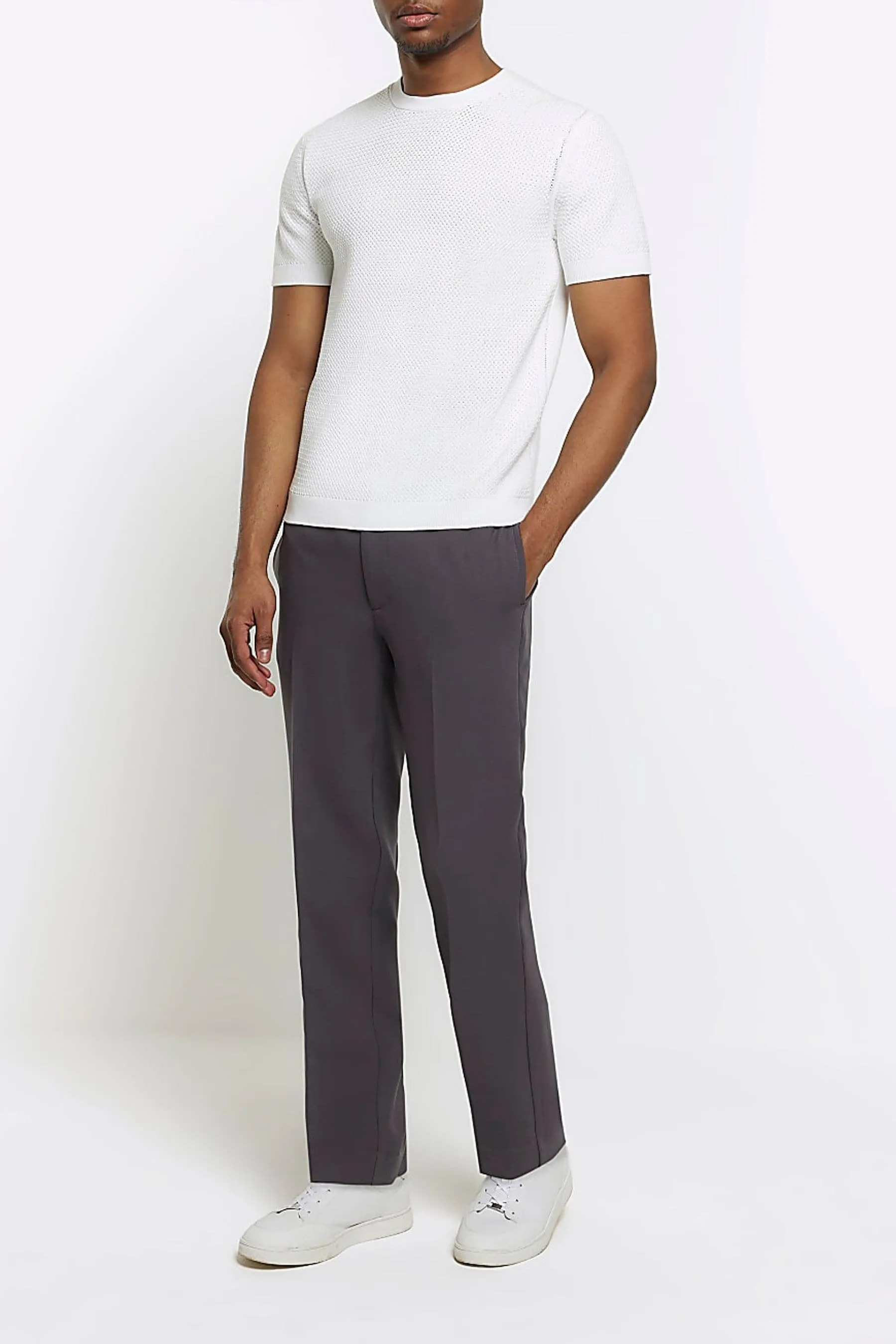 River Island - Pantaloni in doppio jersey con elastico    