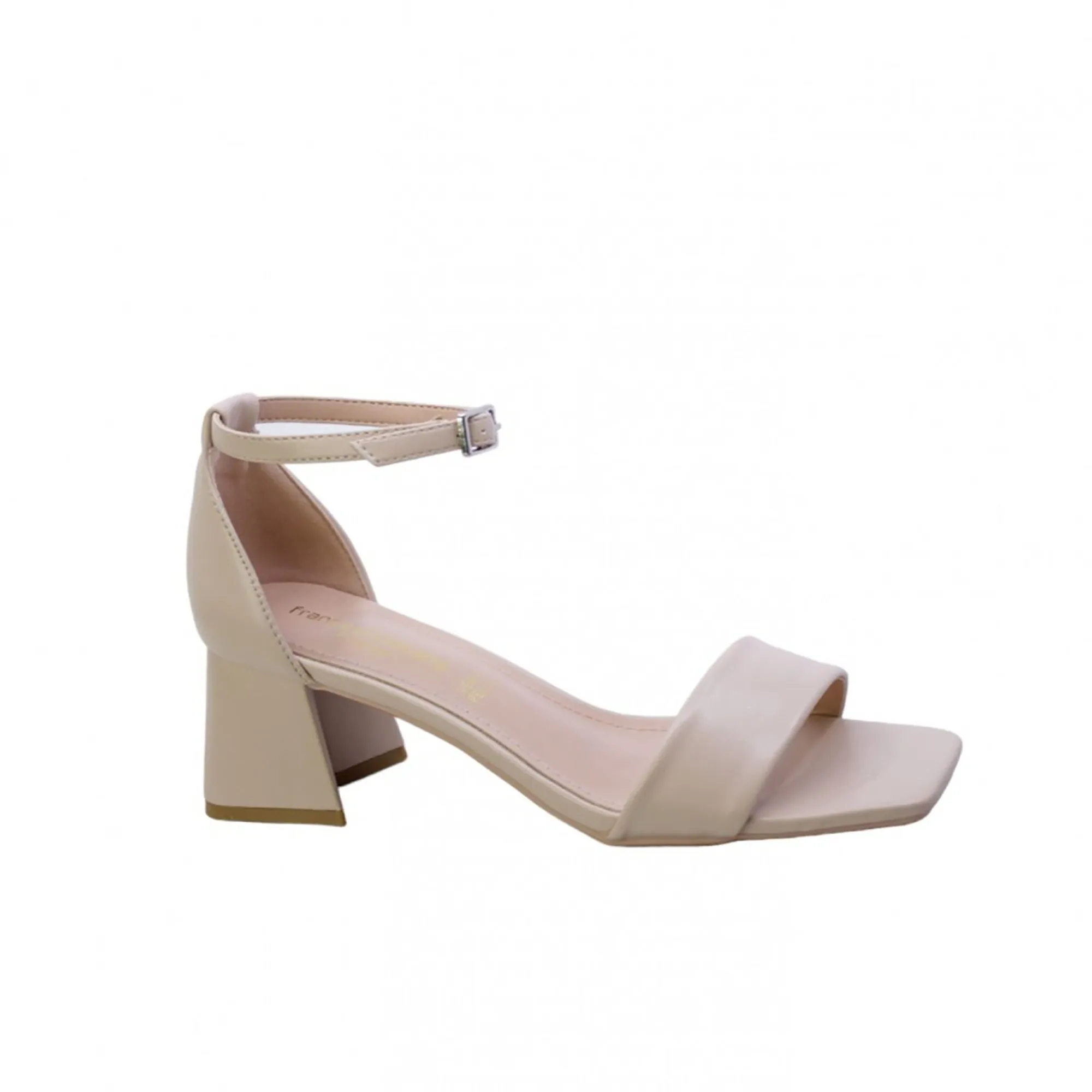 Sandalo con tacco basso beige